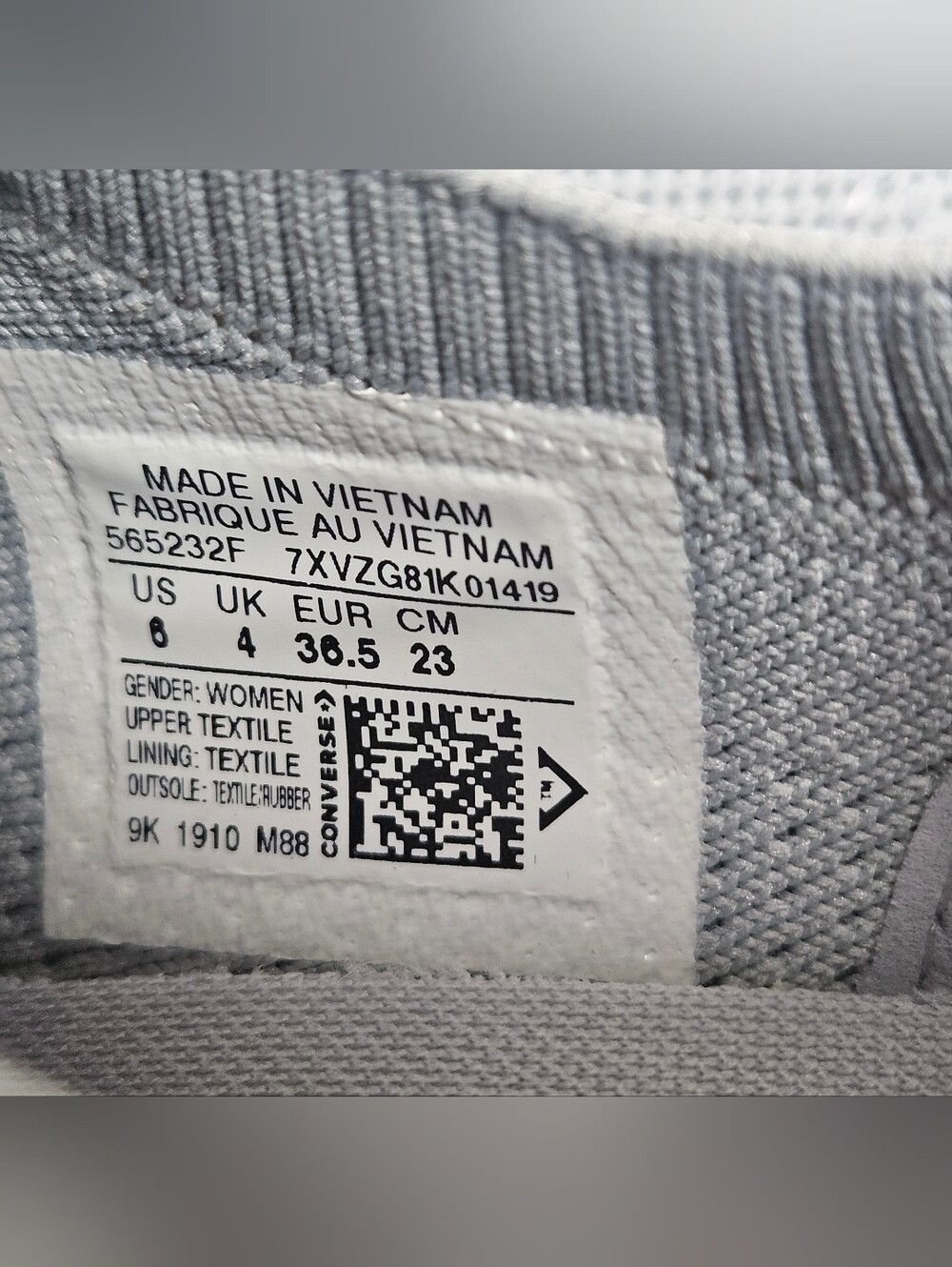 Converse Knit Shoes Sneakers Grey Size 6 Women's - Picture 7 of 10